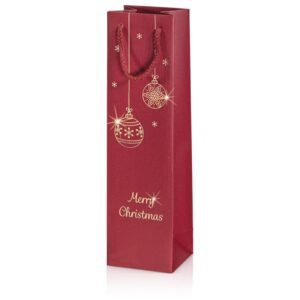 20 x Geschenktüte "Goldkugeln" 100 x 85 x 360 mm (rot)