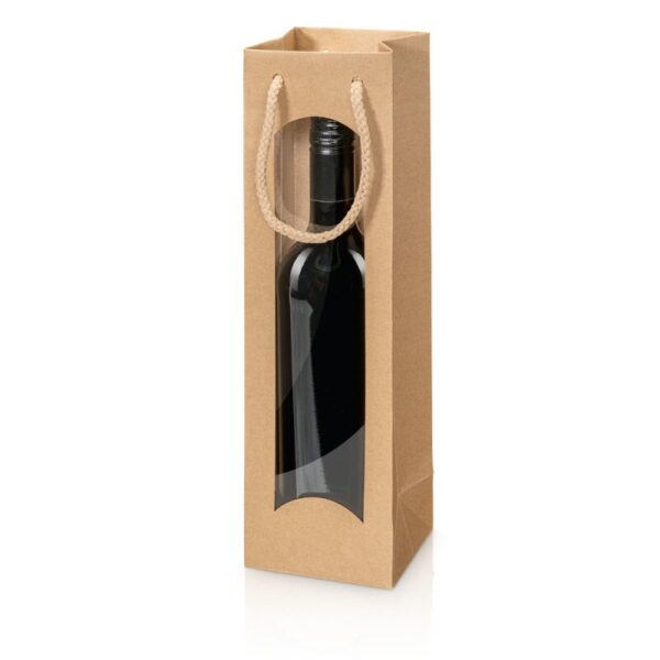 20 x Geschenktüte mit Sichtfenster 100 x 85 x 360 mm (natur)