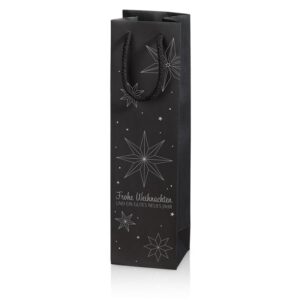 20 x Geschenktüte "Weihnachtsstern" 100 x 85 x 360 mm (schwarz)
