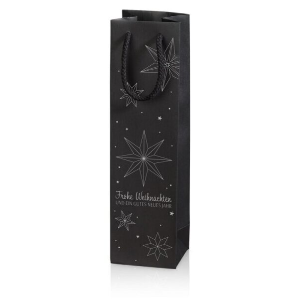 20 x Geschenktüte "Weihnachtsstern" 100 x 85 x 360 mm (schwarz)