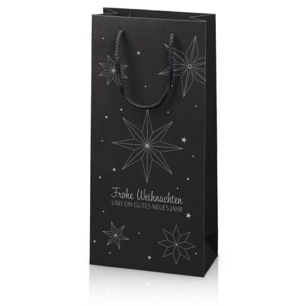 20 x Geschenktüte "Weihnachtsstern" 170 x 85 x 360 mm (schwarz)