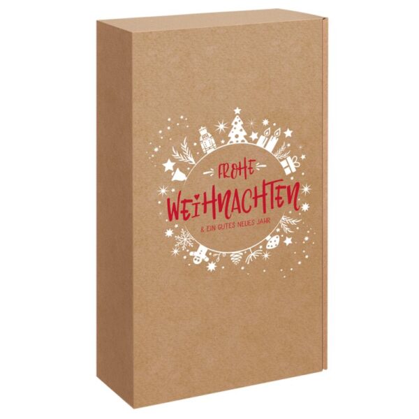 25 x Präsentkarton für 2 Flaschen 360 x 192 x 95 mm (Christmas Joy)