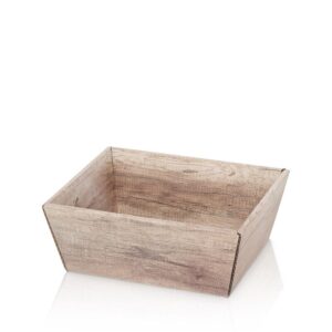 25 x Präsentkorb 4-eckig 190 x 140 x 100 mm (Wood)