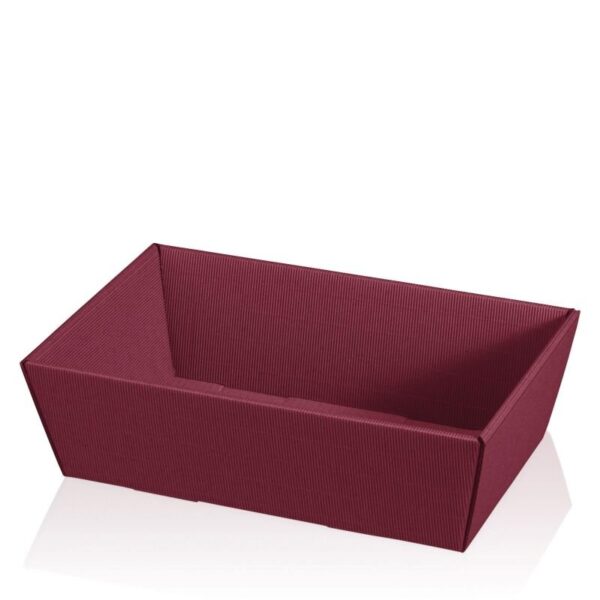 25 x Präsentkorb 4-eckig 330 x 190 x 110 mm (Bordeaux)