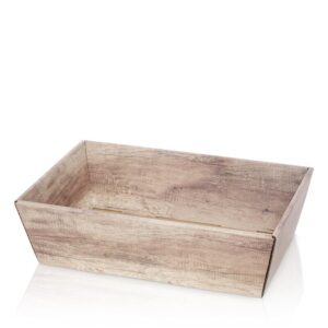 25 x Präsentkorb 4-eckig 330 x 190 x 110 mm (Wood)