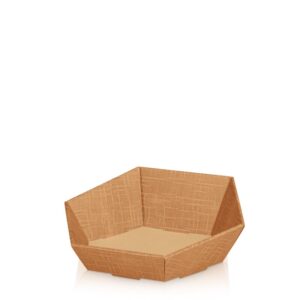 25 x Präsentkorb 6-eckig 290 x 270 x 60/105 mm (Natur)