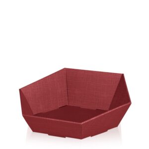 25 x Präsentkorb 6-eckig 380 x 340 x 75/130 mm (Bordeaux)
