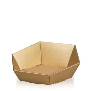 25 x Präsentkorb 6-eckig 380 x 340 x 75/130 mm (Gold)