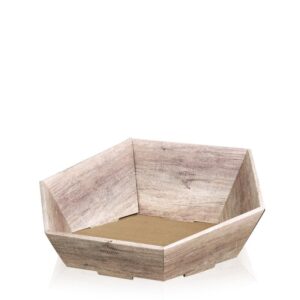 25 x Präsentkorb 6-eckig 380 x 340 x 75/130 mm (Wood)