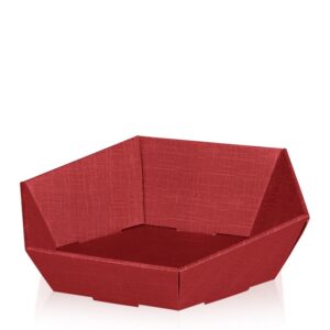 25 x Präsentkorb 6-eckig 435 x 355 x 90/155 mm (Bordeaux)