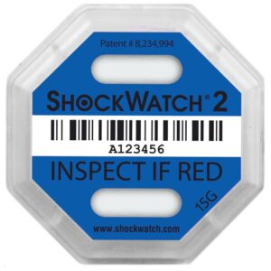 20 x ShockWatch 2 Stoßindikatorlabel mit Warnhinweisaufkleber (blau)