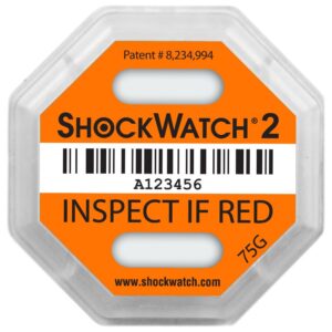 20 x ShockWatch 2 Stoßindikatorlabel mit Warnhinweisaufkleber (orange)