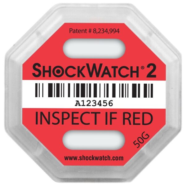 20 x ShockWatch 2 Stoßindikatorlabel mit Warnhinweisaufkleber (rot)