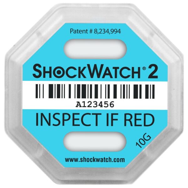 20 x ShockWatch 2 Stoßindikatorlabel mit Warnhinweisaufkleber (türkis)