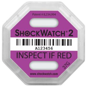 20 x ShockWatch 2 Stoßindikatorlabel mit Warnhinweisaufkleber (violett)