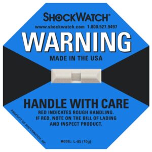 10 x ShockWatch Stoßindikatorlabel mit Warnhinweisaufkleber (blau)