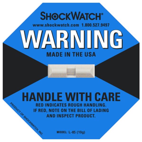 10 x ShockWatch Stoßindikatorlabel mit Warnhinweisaufkleber (blau)