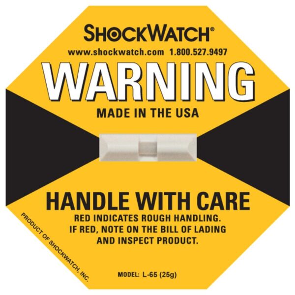 20 x ShockWatch Stoßindikatorlabel mit Warnhinweisaufkleber (gelb)