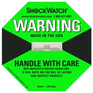 10 x ShockWatch Stoßindikatorlabel mit Warnhinweisaufkleber (grün)