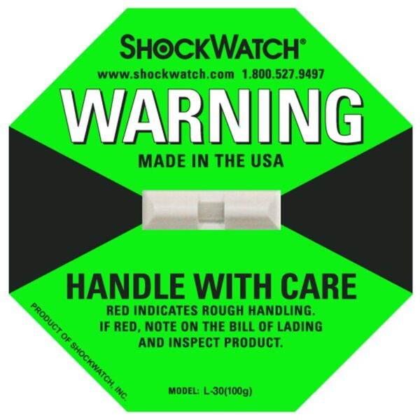 10 x ShockWatch Stoßindikatorlabel mit Warnhinweisaufkleber (grün)