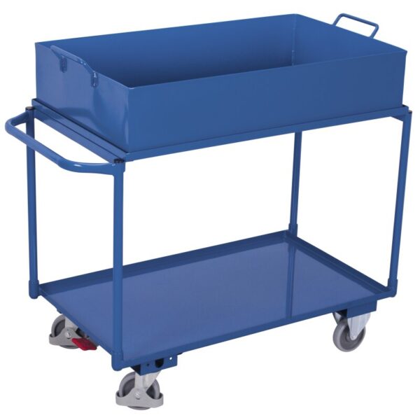 VARIOfit Tischwagen mit 2 Etagen und abnehmbarer Stahlblechwanne + Eas