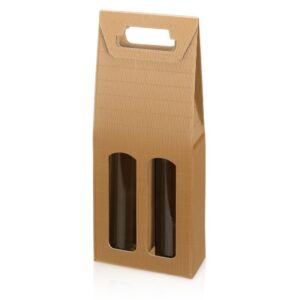 50 x Tragekarton für 2 Flaschen 180 x 90 x 380 mm (natura)