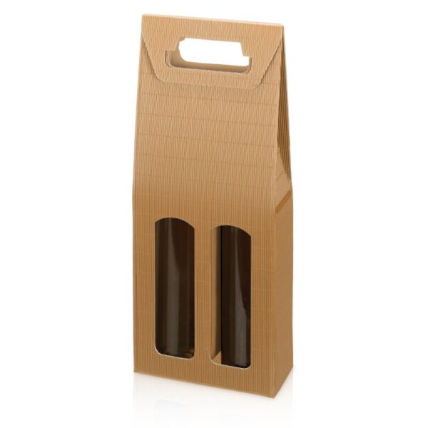 50 x Tragekarton für 2 Flaschen 180 x 90 x 380 mm (natura)
