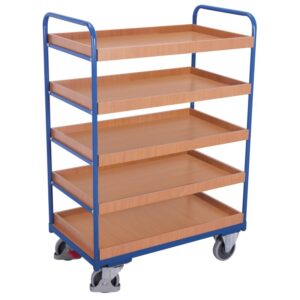 VARIOfit Etagenwagen hoch mit 5 Tabletts 250 kg Traglast Typ XL + Easy