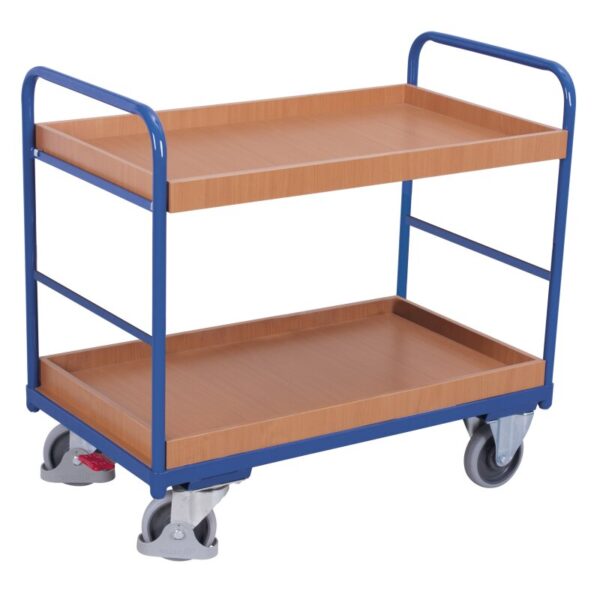VARIOfit Etagenwagen mit 2 Tabletts 250 kg Traglast Typ XL + EasySTOP