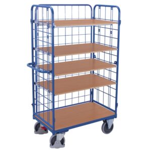 VARIOfit Paket-Dreiwandwagen hoch mit 5 Böden 400 kg Traglast Typ S +