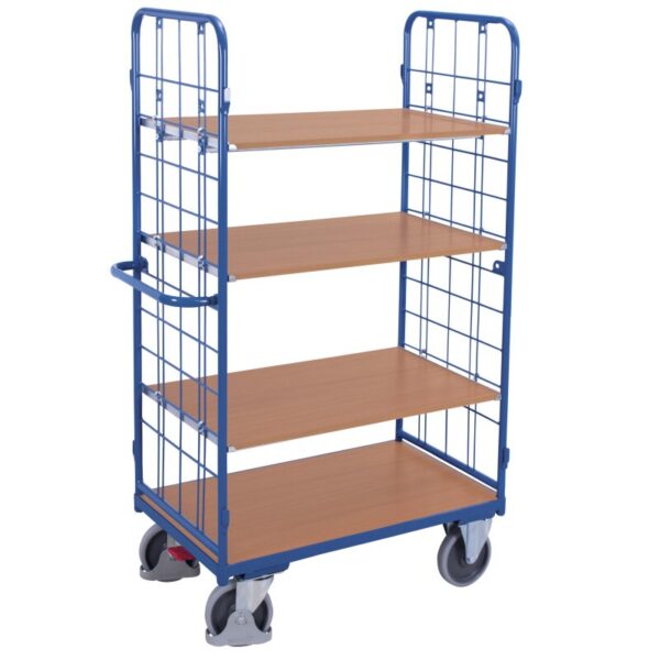 VARIOfit Paketwagen hoch mit 2 Gitterwänden + 4 Böden 400 kg Traglas